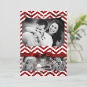 5x7 XMAS-kerstrode Chevron Chalkboa FOTO-kaart Feestdagenkaart (Staand voorkant)