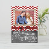 5x7 XMAS-kerstrode Chevron Chalkboa FOTO-kaart Feestdagenkaart (Staand voorkant)