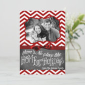 5x7 XMAS-kerstrode Chevron Chalkboa FOTO-kaart Feestdagenkaart (Staand voorkant)