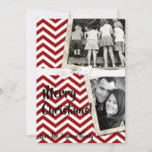 5x7 XMAS-kerstrode Chevron Chalkboa FOTO-kaart Feestdagenkaart (Voorkant)