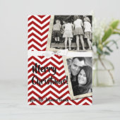 5x7 XMAS-kerstrode Chevron Chalkboa FOTO-kaart Feestdagenkaart (Staand voorkant)