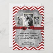 5x7 XMAS-kerstrode Chevron Chalkboa FOTO-kaart Feestdagenkaart (Voorkant)