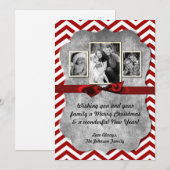 5x7 XMAS-kerstrode Chevron Chalkboa FOTO-kaart Feestdagenkaart (Voorkant / Achterkant)