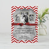 5x7 XMAS-kerstrode Chevron Chalkboa FOTO-kaart Feestdagenkaart (Staand voorkant)
