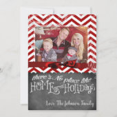 5x7 XMAS-kerstrode Chevron Chalkboa FOTO-kaart Feestdagenkaart (Voorkant)