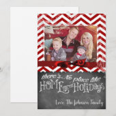 5x7 XMAS-kerstrode Chevron Chalkboa FOTO-kaart Feestdagenkaart (Voorkant / Achterkant)