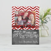 5x7 XMAS-kerstrode Chevron Chalkboa FOTO-kaart Feestdagenkaart (Staand voorkant)