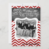 5x7 XMAS-kerstrode Chevron Chalkboa FOTO-kaart Feestdagenkaart (Voorkant)