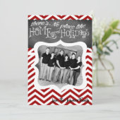 5x7 XMAS-kerstrode Chevron Chalkboa FOTO-kaart Feestdagenkaart (Staand voorkant)
