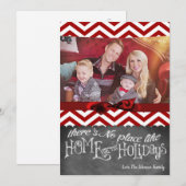 5x7 XMAS-kerstrode Chevron Chalkboa FOTO-kaart Feestdagenkaart (Voorkant / Achterkant)