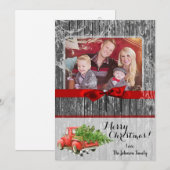 5x7 XMAS Red Kerstmis Buck Tree PHOTO-kaart Feestdagenkaart (Voorkant / Achterkant)