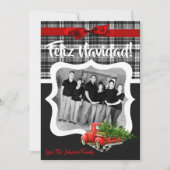 5x7 XMAS Red Kerstmis Buck Tree Wood PHOTO-kaart Feestdagenkaart (Voorkant)