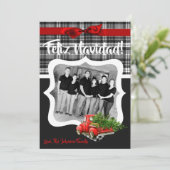 5x7 XMAS Red Kerstmis Buck Tree Wood PHOTO-kaart Feestdagenkaart (Staand voorkant)