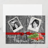 5x7 XMAS Red Kerstmis Buck Tree Wood PHOTO-kaart Feestdagenkaart (Voorkant / Achterkant)
