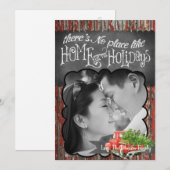 5x7 XMAS Red Kerstmis Buck Tree Wood PHOTO-kaart Feestdagenkaart (Voorkant / Achterkant)