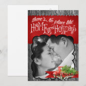 5x7 XMAS Red Kerstmis Buck Tree Wood PHOTO-kaart Feestdagenkaart (Voorkant / Achterkant)