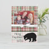 5x7 XMAS Red Kerstmis Pset Beer PHOTO-kaart Feestdagenkaart (Staand voorkant)