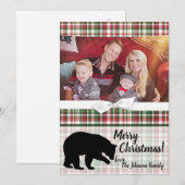 5x7 XMAS Red Kerstmis Pset Beer PHOTO-kaart Feestdagenkaart (Voorkant / Achterkant)