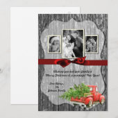 5x7 XMAS Rode Kerstmisvrachtwagen Boom FOTOKAART Feestdagenkaart (Voorkant / Achterkant)