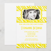 5x7 Yello Zebra FOTO Sweet 16 Verjaardag Uitnodigi Kaart (Voorkant / Achterkant)