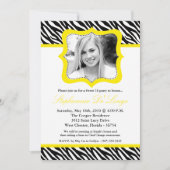 5x7 Yello Zebra FOTO Sweet 16 Verjaardag Uitnodigi Kaart (Voorkant)
