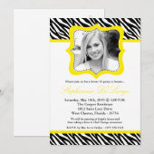 5x7 Yello Zebra FOTO Sweet 16 Verjaardag Uitnodigi Kaart (Voorkant / Achterkant)