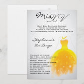 5x7 Yellow Dress Quinceanera Birthday Uitnodiging (Voorkant / Achterkant)
