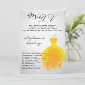 5x7 Yellow Dress Quinceanera Birthday Uitnodiging (Staand voorkant)