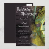 5x7 Yellow Masquerade Halloween Costume Invitation Kaart (Voorkant / Achterkant)