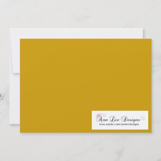 5x7 Yellow Masquerade Halloween Costume Invitation Kaart (Achterkant)