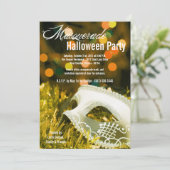 5x7 Yellow Masquerade Halloween Costume Invitation Kaart (Staand voorkant)