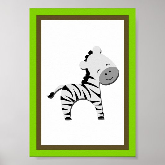 5X7 Zebra Animal Wall Art Poster (Voorkant)
