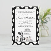5x7 Zebra Mama TRIPLET Baby shower Uitnodiging (Staand voorkant)