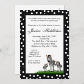 5x7 Zebra Mama TWIN Baby Uitnodiging (Voorkant / Achterkant)