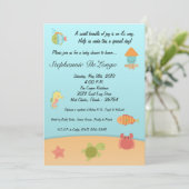 5x7 Zee Life Ocean Fish Baby shower Invitation Kaart (Staand voorkant)