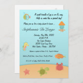5x7 Zee Life Ocean Fish Baby shower Invitation Kaart (Voorkant / Achterkant)