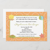 5x7 Zee Life Ocean Fish Baby shower Invitation Kaart (Voorkant / Achterkant)
