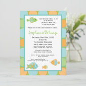 5x7 Zee Ocean Life Fish Baby shower Uitnodiging (Staand voorkant)