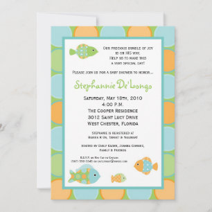 5x7 Zee Ocean Life Fish Baby shower Uitnodiging