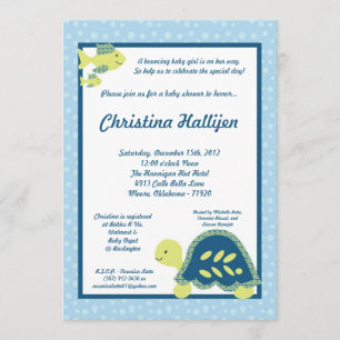 5x7 Zee Turtle Reef Ocean Baby shower Invitation Kaart