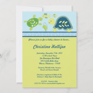 5x7 Zee Turtle Reef Ocean Baby shower Invitation Kaart