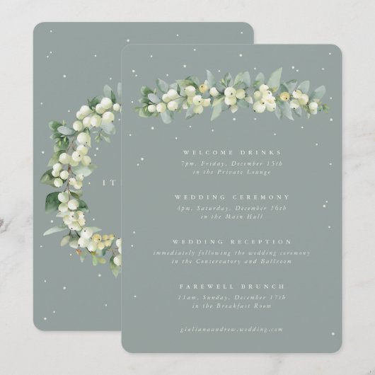 5x7 Zeeschuim-sneeuwbes + Eucalyptus Trouwprogramm (Voorkant / Achterkant)