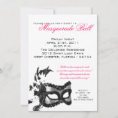 5x7 Zoete 16 Masquerade Ball Birthday Uitnodiging (Voorkant)