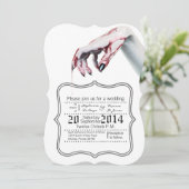 5x7 zombie bloed druppel vampier G Huwelijksuitnod Kaart (Staand voorkant)