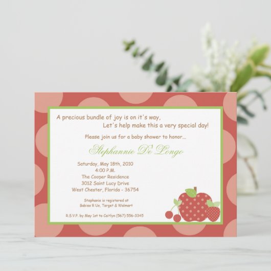 5x7 Zomertijd in het Baby shower Vruchten Kaart (Staand voorkant)