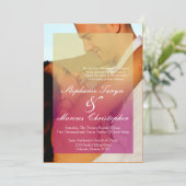 5x7 zonsondergang Vervagen Roze Tan bruiloft uitno Kaart (Staand voorkant)