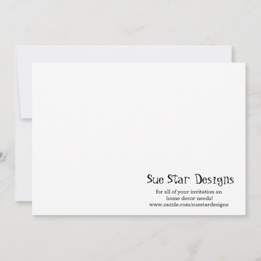 5x7 zwart Baby shower Kaart (Achterkant)