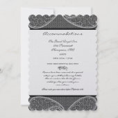5x7 zwart-wit  Paisley Damask Wedding Kaart (Voorkant)