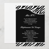 5x7 Zwart-Wit Zebra Quinceanera Feest Uitnodiging (Voorkant / Achterkant)