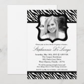 5x7 Zwart Zebra FOTO Sweet 16 Verjaardag Uitnodigi Kaart (Voorkant / Achterkant)